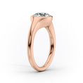 Bezel Oval Lab-Grown Diamond Low Profile Engagement Ring