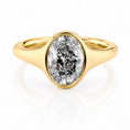 Bezel Oval Lab-Grown Diamond Low Profile Engagement Ring