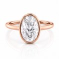 Bezel Oval Lab-Grown Diamondm Hidden Halo Pavé Accents Engagement Ring