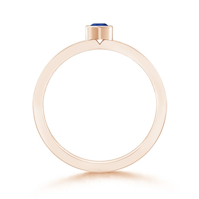 Bezel Pear Lab Sapphire with Moissanite Accents Stackable Promise Ring - 2.0 mm