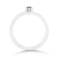Bezel Pear Lab Sapphire with Moissanite Accents Stackable Promise Ring - 2.0 mm
