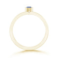 Bezel Pear Lab Sapphire with Moissanite Accents Stackable Promise Ring - 2.0 mm