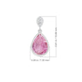 Bezel Pear Pink Tourmaline with Moissanite Accent Pendant Necklace