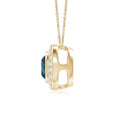 Bezel Round Lab-Grown Alexandrite with Moissanite Halo Pendant Necklace
