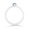 Bezel Round Lab Sapphire with Moissanite Accents Stackable Promise Ring - 2.0 mm