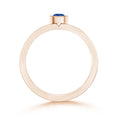 Bezel Round Lab Sapphire with Moissanite Accents Stackable Promise Ring - 2.0 mm