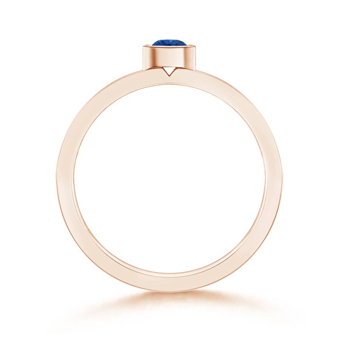 Bezel Round Lab Sapphire with Moissanite Accents Stackable Promise Ring - 2.0 mm
