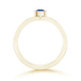 Bezel Round Lab Sapphire with Moissanite Accents Stackable Promise Ring - 2.0 mm