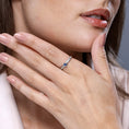 Bezel Round Lab Sapphire with Moissanite Accents Stackable Promise Ring - 2.0 mm