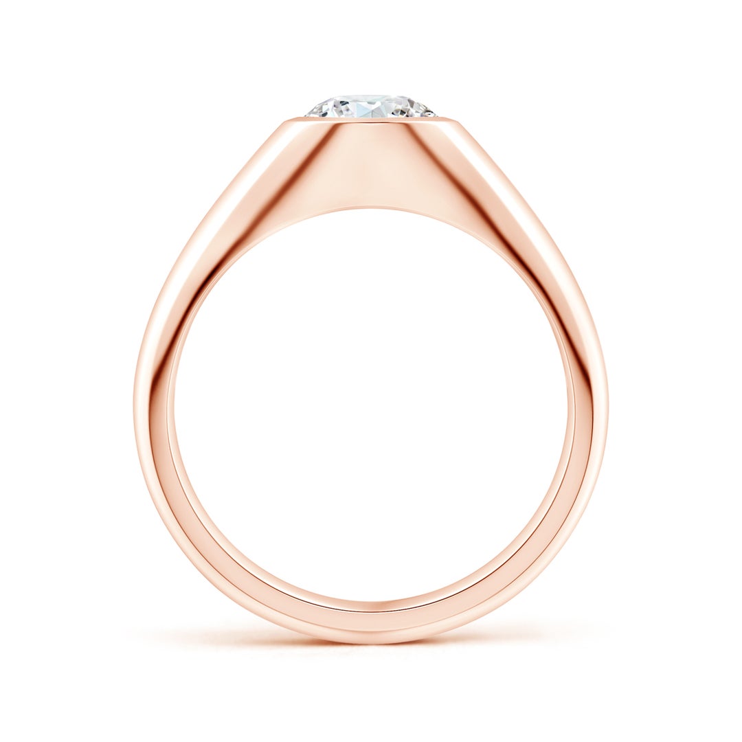 Bezel Round Moissanite Men's Signet Ring