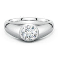 Bezel Round Moissanite Men's Signet Ring