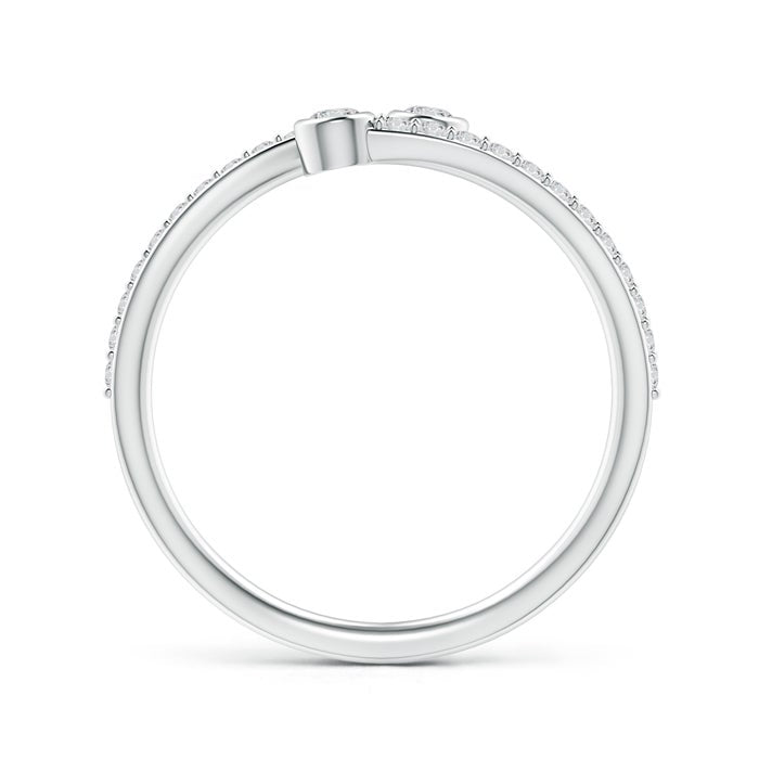Bezel Set Double Moissanite Open Promise Ring