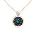 Bezel-Set Lab Alexandrite Solitaire with Moissanite Accent Pendant Necklace