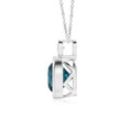 Bezel-Set Lab Alexandrite Solitaire with Moissanite Accent Pendant Necklace