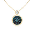 Bezel-Set Lab Alexandrite Solitaire with Moissanite Accent Pendant Necklace