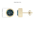 Bezel Set Lab Alexandrite with Beaded Halo Stud Earrings