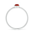 Bezel-Set Oval Garnet Promise Ring – 1.6 mm