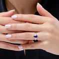 Bezel-Set Pear Amethyst with Recessed Moissanite Accents Engagement Ring