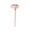 Bezel-Set Pear Amethyst with Recessed Moissanite Accents Engagement Ring