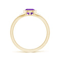 Bezel-Set Pear Amethyst with Recessed Moissanite Accents Engagement Ring