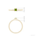 Bezel-Set Princess Cut Peridot Stackable Promise Ring – 2 mm