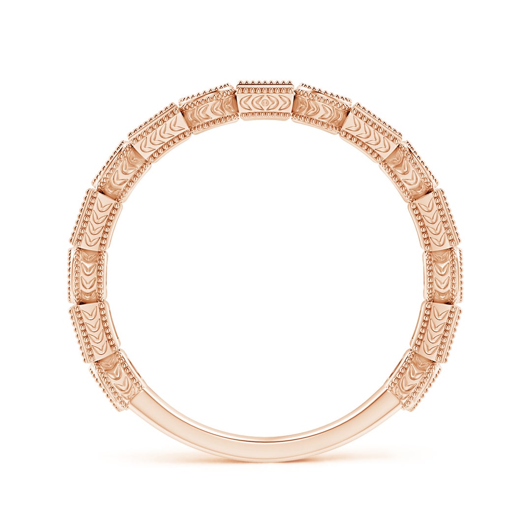Bezel-Set Princess Lab Sapphire and Alternating Round Moissanite Wedding Band