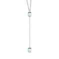 Bezel-Set Round Aquamarine Drop Lariat Necklace