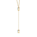 Bezel-Set Round Aquamarine Drop Lariat Necklace