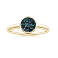 Bezel-Set Round Lab-Grown Alexandrite Solitaire Engagement Ring