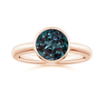 Bezel-Set Round Lab-Grown Alexandrite Solitaire Engagement Ring