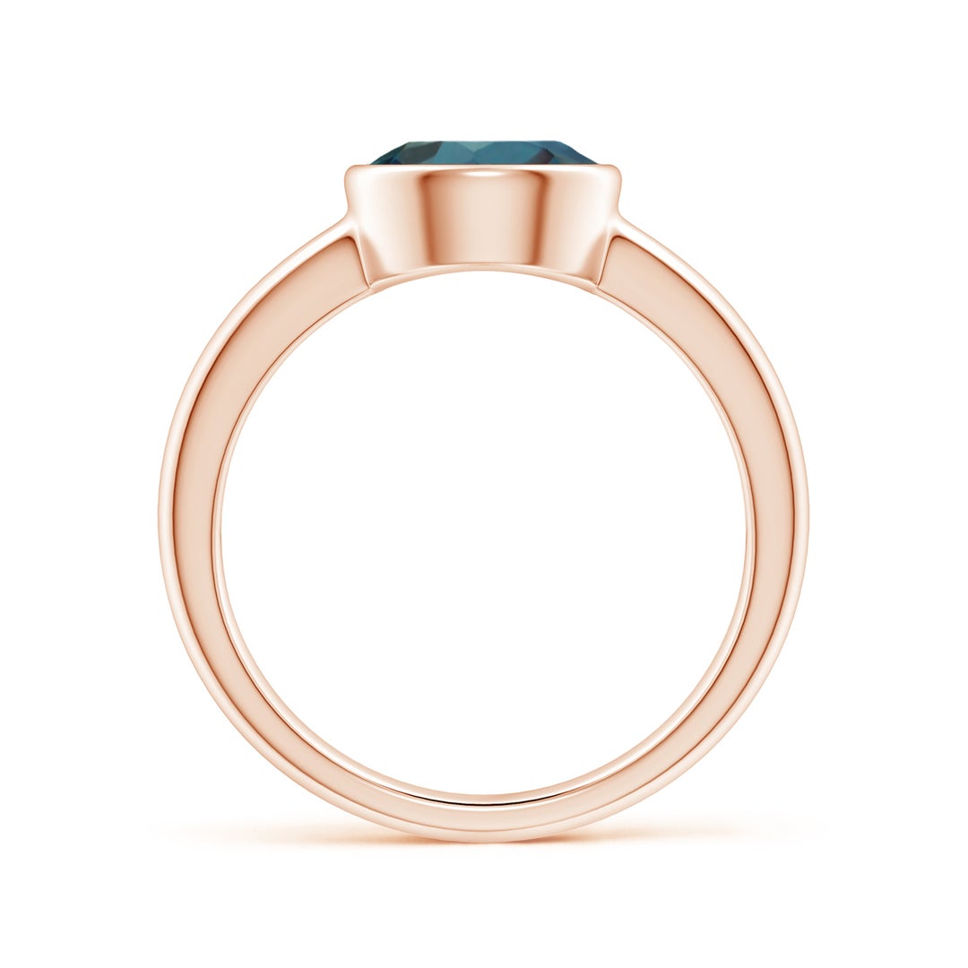 Bezel-Set Round Lab-Grown Alexandrite Solitaire Engagement Ring
