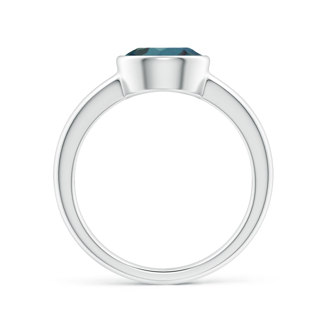 Bezel-Set Round Lab-Grown Alexandrite Solitaire Engagement Ring