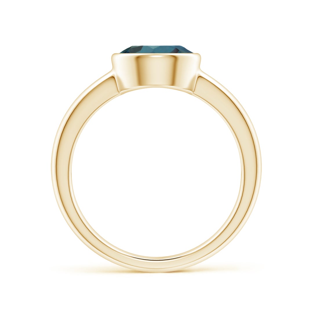Bezel-Set Round Lab-Grown Alexandrite Solitaire Engagement Ring