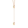 Bezel-Set Round Peridot Drop Lariat Necklace