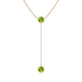 Bezel-Set Round Peridot Drop Lariat Necklace