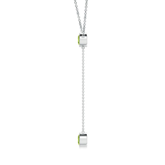 Bezel-Set Round Peridot Drop Lariat Necklace