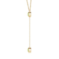 Bezel-Set Round Peridot Drop Lariat Necklace