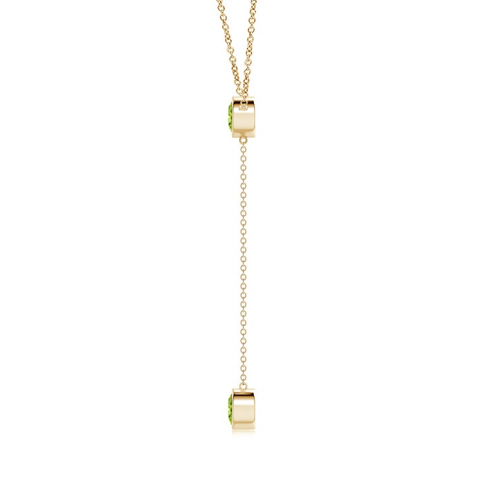 Bezel-Set Round Peridot Drop Lariat Necklace