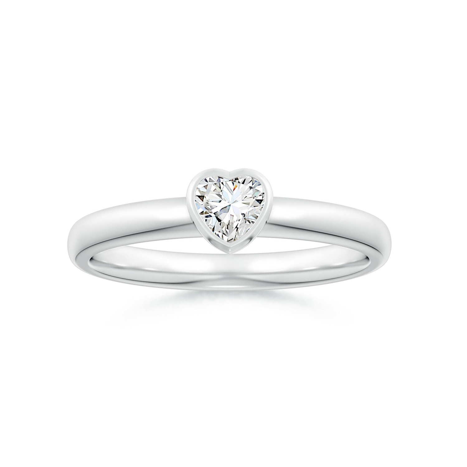 Bezel-Set Solitaire Heart Moissanite Promise Ring