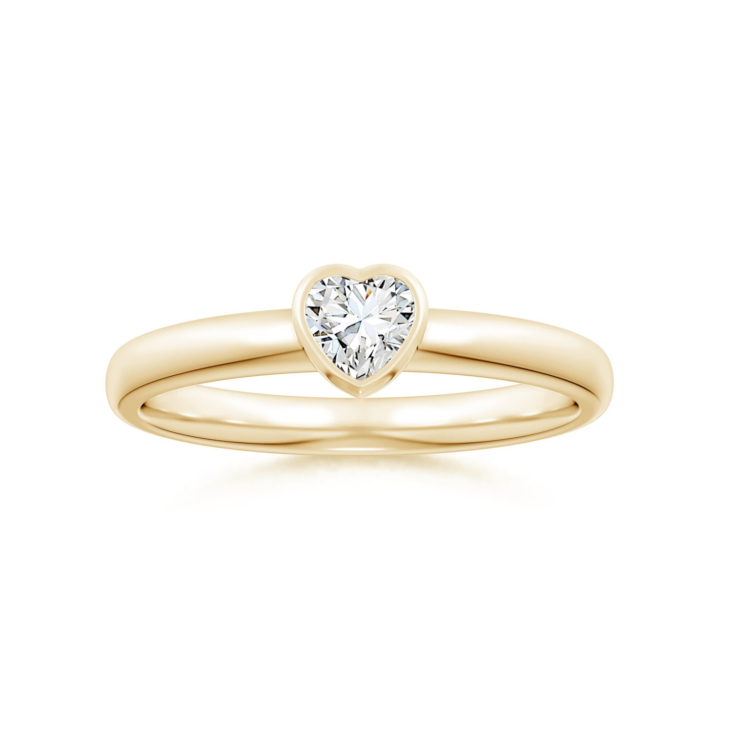 Bezel-Set Solitaire Heart Moissanite Promise Ring