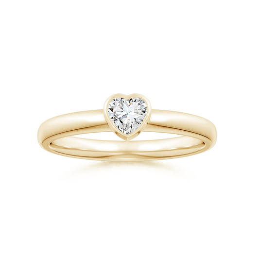 Bezel-Set Solitaire Heart Moissanite Promise Ring