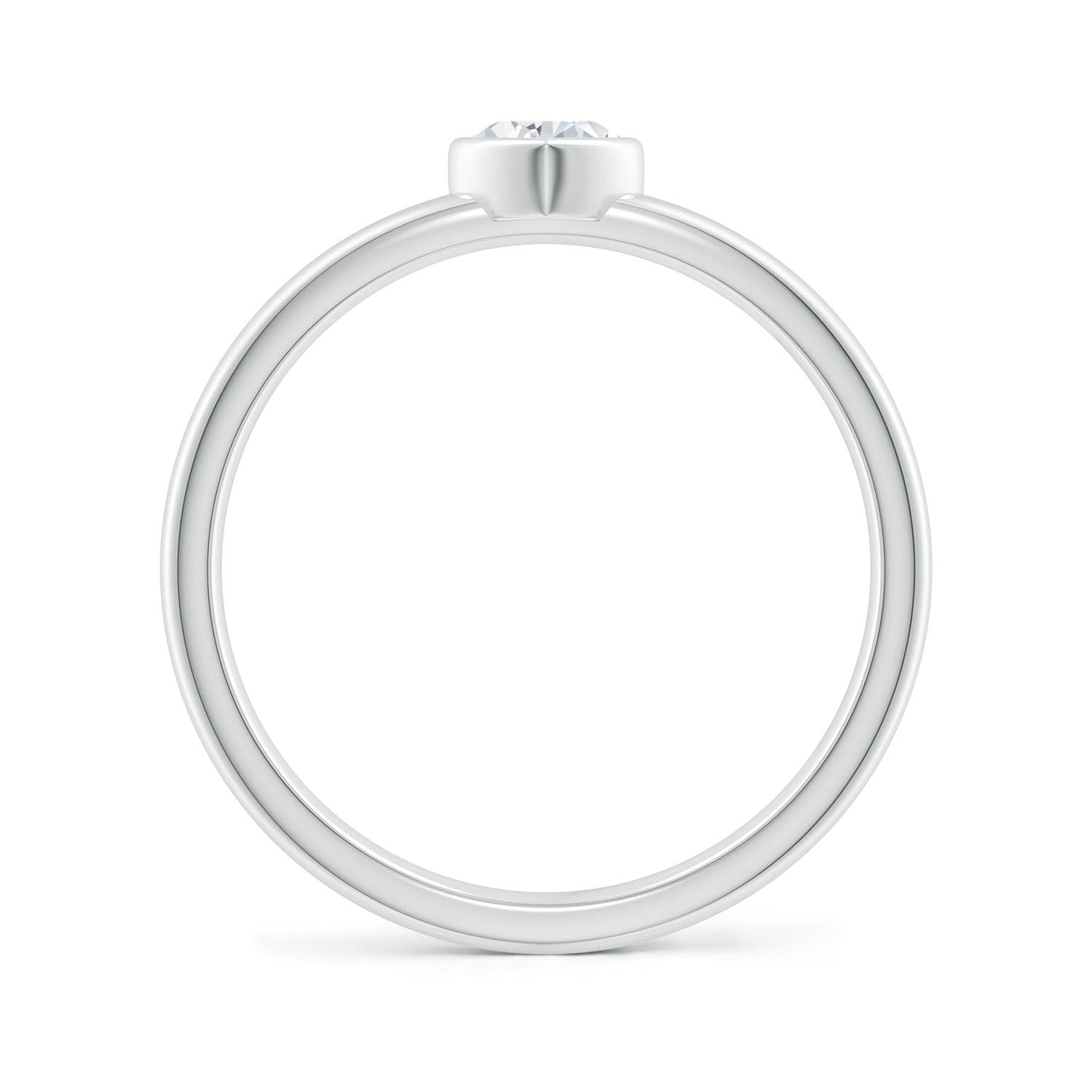 Bezel-Set Solitaire Heart Moissanite Promise Ring