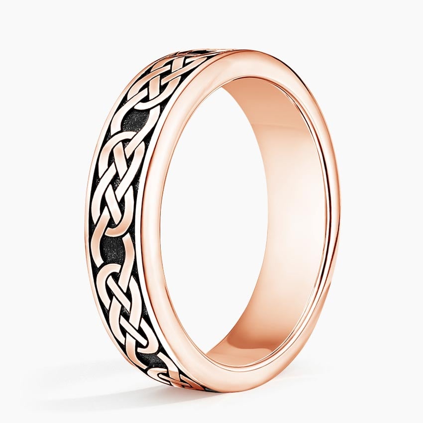 6.0 mm Black Rhodium Celtic Knot Men’s Wedding Band