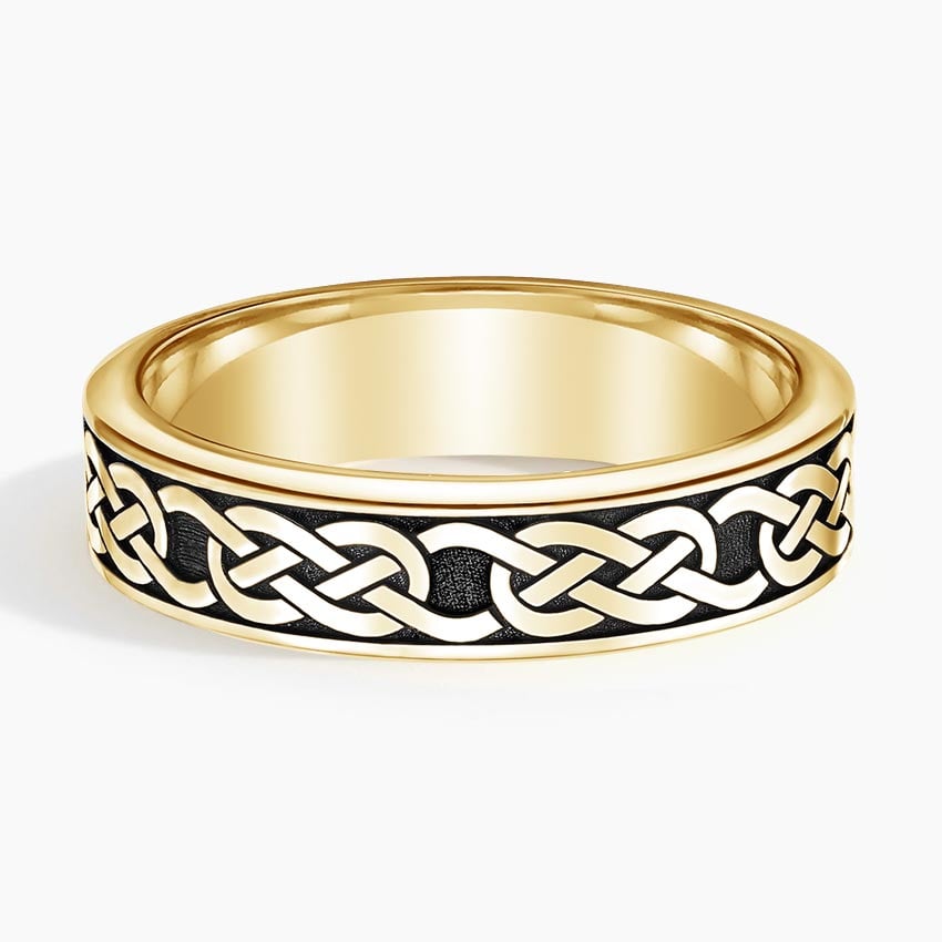 6.0 mm Black Rhodium Celtic Knot Men’s Wedding Band