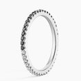 Black-White Moissanite Eternity Pavé Wedding Band – 1.4 mm