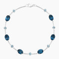 Blue Tide Topaz and Aquamarine Silver Chain Bracelet