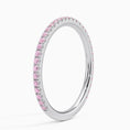 Pavé Three-Quarter Coverage Light Pink Sapphire Wedding Band - 1.4 mm