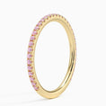 Pavé Three-Quarter Coverage Light Pink Sapphire Wedding Band - 1.4 mm