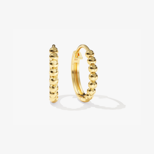 Bold Beaded Huggie Hoop Earrings