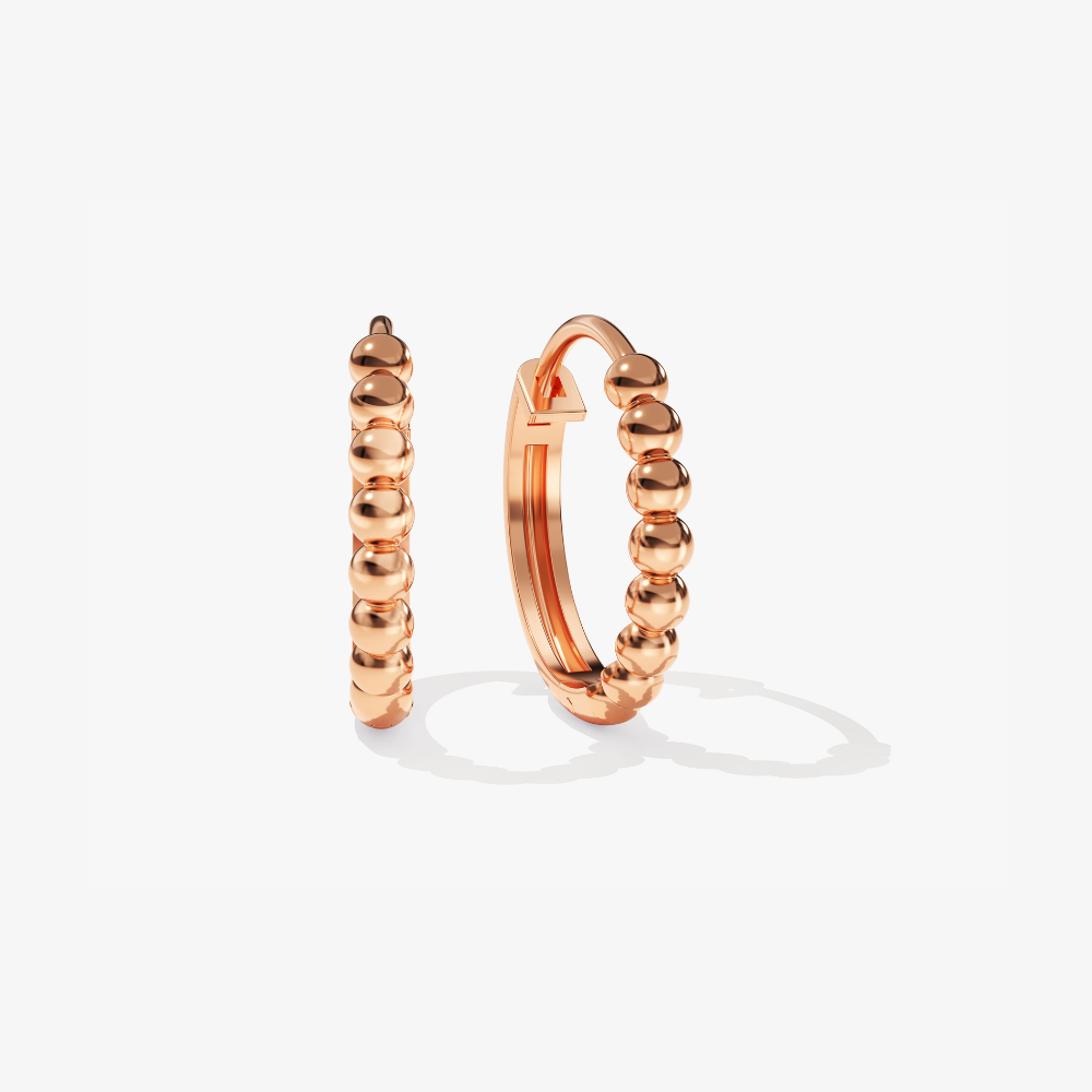 Bold Beaded Huggie Hoop Earrings